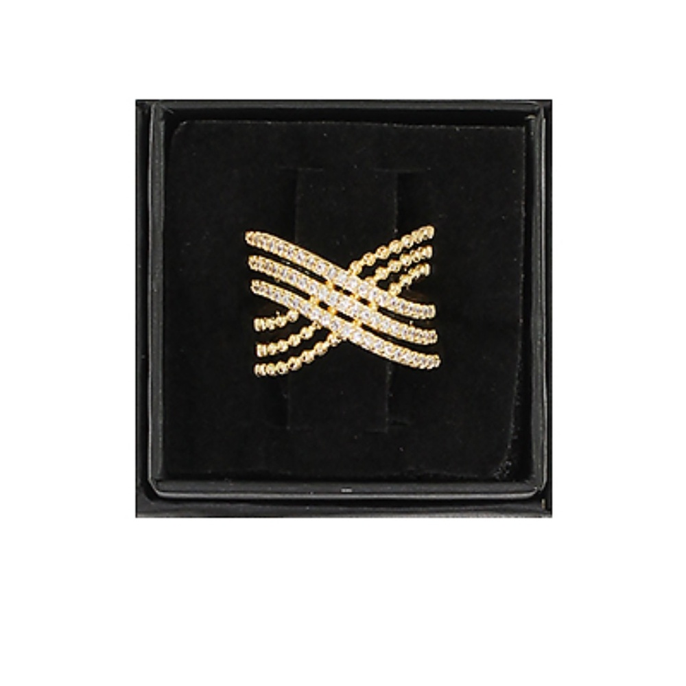 CZ 3 Row Crossover Ring